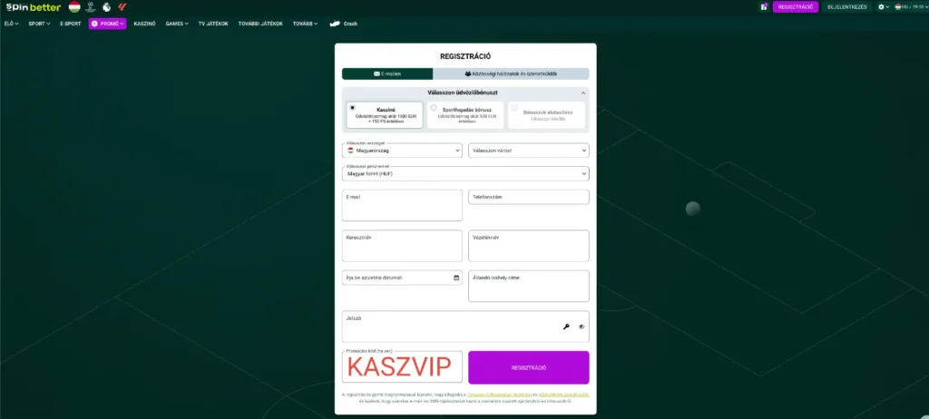 spinbetter homepage
