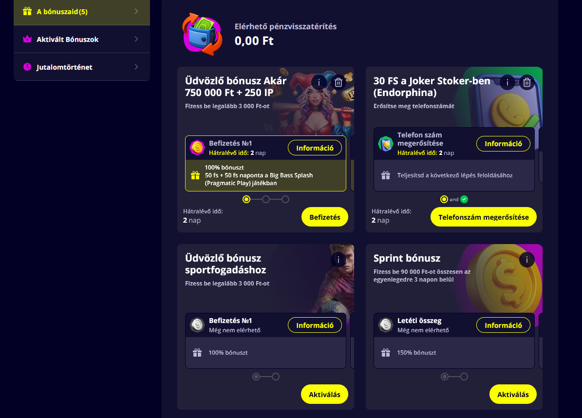 Slotoro bonus selection