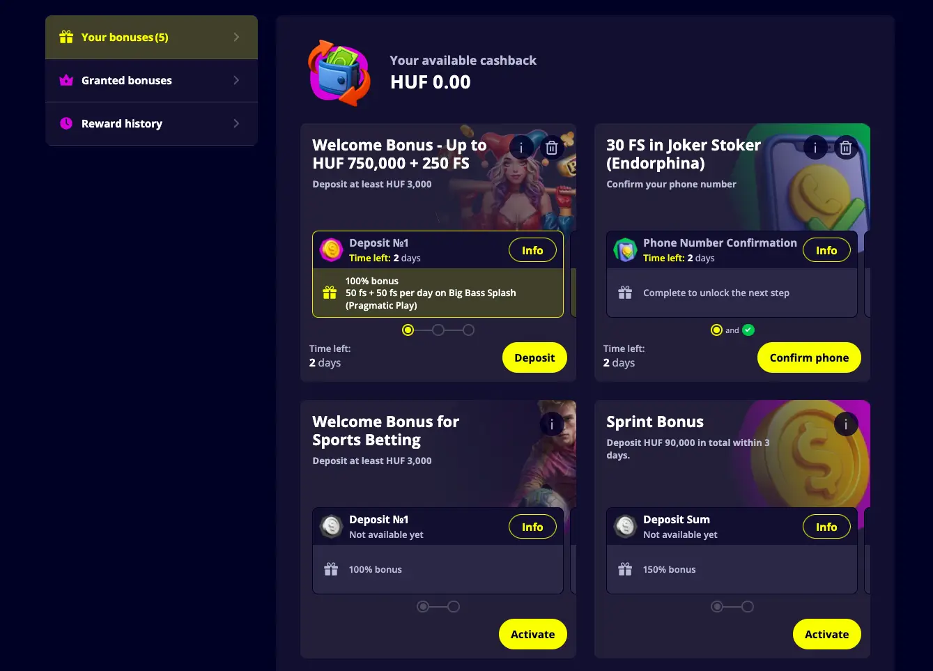 slotoro promotions tab